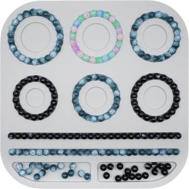 Bead Board for Jewelry Making, Foldable Portable Silicone Beading Board for Jewelry Bracelet Making, DIY Bracelet Bead Board, Jewelry Making Supplies,Bead Tray 6.75" to 8", Gray