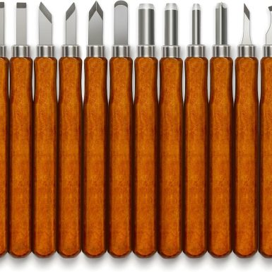 Wood Carving Tools Kit - 12 Pcs Super Sharp and Sturdy Wood Carving Knife Set for Beginners, Professionals, Hobbyists, Artists, and Sculptors - Multipurpose Sculpting, Soap Carving, Pumpkin Carving